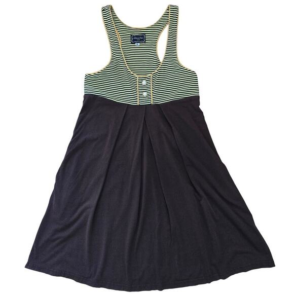Vintage Roberta Oaks Hawaii Y2K Retro Mini Babydoll Dress Brown Yellow Size M - Picture 1 of 7
